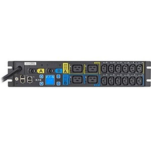 Eaton Managed rack PDU, 2U, L6-30P input, 5.76 kW max, 200-240V, 24A, 10 ft cord, Single-phase, Outlets: (12) C13, (4) C19 - Switched - NEMA L6-30P - 12 x IEC 60320 C13, 4 x IEC 60320 C19 - 230 V AC - 5760 W - Network (RJ-45) - 2U - Horizontal - Rack