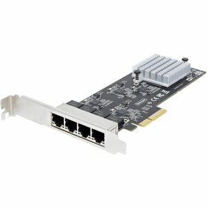 StarTech.com 4-Port 2.5G NBASE-T PCIe Network Card, Computer Network Card Interface, Intel® I225-V, Quad-Port Ethernet, Multi-Gigabit NIC - Quad-port 2.5Gbps interface NIC; PCIe network card w/ Intel® I225V - Supports NBASE-T, Multi-Gigabit speeds, I