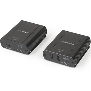 StarTech.com 2 Port USB 2.0 Extender Hub over Cat5e or Cat6 RJ45 Cable - 330ft/100m Metal USB 2.0 Extender Kit - ESD, Powered, 480mbps - USB 2.0 extender kit connects 2 remote USB devices up to 330ft over CAT5e/CAT6 RJ45 cable 480Mbps - Industrial Me
