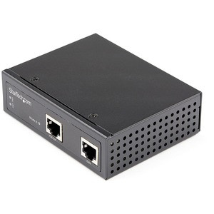 StarTech.com Industrial Gigabit Ethernet PoE Injector 30W 802.3at PoE+ Midspan 48V-56VDC Power Over Ethernet Injector Adapter -40C to +75C - Industrial Gigabit Ethernet PoE Injector - Power over Ethernet Injector - Up to 30W of pwr (midspan) to IEEE 