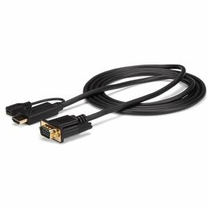 StarTech.com HDMI to VGA Cable - 10 ft / 3m - 1080p - 1920 x 1200 - Active HDMI Cable - Monitor Cable - Computer Cable - Eliminate adapters, by connecting your HDMI source directly to a VGA monitor/projector using this 10ft adapter cable - HDMI to VG