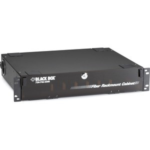 Black Box Rackmount Fiber Enclosure - 2U, 6-Panel - For Patch Panel, Adapter Panel - 2U Rack Height x 23" Rack Width - Rack-mountable - Black Powder Coat - Plexiglass, Cold-rolled Steel (CRS) - TAA Compliant