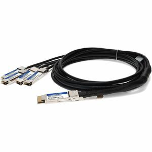 AddOn Twinaxial Network Cable - 3.28 ft Twinaxial Network Cable for Network Device, Transceiver, Server, Router, Switch - First End: 1 x QSFP-DD Network - Second End: 4 x QSFP56 Network - 400 Gbit/s - Shielding - VW-1 - 32 AWG - 1 - TAA Compliant
