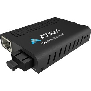 Axiom Transceiver/Media Converter - 1 x Network (RJ-45) - 1 x SC Ports - DuplexSC Port - Single-mode - Gigabit Ethernet - 1000Base-LX, 10/100/1000Base-TX - 12.43 Mile - DC