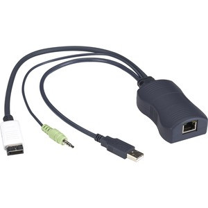 Black Box Series Server Access Module - DisplayPort, USB, and Audio, CATx - KVM Cable for Server, Computer, KVM Switch, Audio/Video Device - First End: 1 x DisplayPort Digital Audio/Video - Male, 1 x USB Type A - Male, 1 x Mini-phone Audio - Male - S
