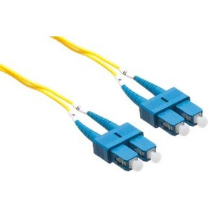 Axiom Fiber Optic Duplex Network Cable - 1.64 ft Fiber Optic Network Cable for Network Device - First End: 2 x SC Network - Male - Second End: 2 x SC Network - Male - 1 Gbit/s - 9/125 µm - Yellow