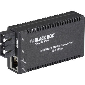 Black Box MultiPower LGC010A-R2 Transceiver/Media Converter - 1 x Network (RJ-45) - 1 x SC Ports - 10/100/1000Base-T, 1000Base-SX - 721.78 ft - External, Rail-mountable, Rack-mountable - TAA Compliant