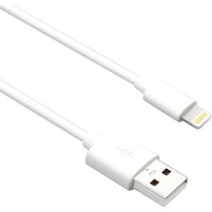 Axiom Lightning to USB-A M/M Adapter Cable - White 3ft - 3 ft Lightning/USB Data Transfer Cable for iPhone, iPad, iPod, iPad Air, iPad mini, iPad Pro, iPod nano, iPod touch, Bluetooth Speaker, Computer, Wall Charger - First End: 1 x USB 2.0 Type A - 