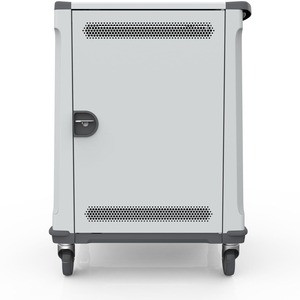 Rocstor Volt® C32 Charging Cart with Intelligent Power Charging - Up to 32 Device Intelligent Power Charging Cart for Notebooks, Chromebook®, MacBook®, and Macbook® Pro- 3 Slide-out shelves - Push Handle - 4 Heavy Duty 5" Casters - Steel Construction