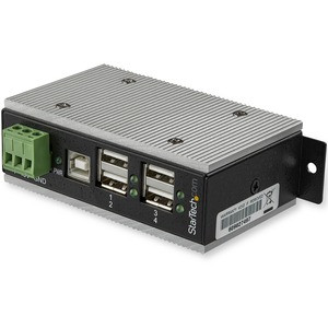 StarTech.com 4 Port USB 2.0 Hub - Metal Industrial USB Hub (USB-A to 4x USB-A) - Mountable, ESD/Surge Protection - Extended Operating Temp - Industrial 4 port USB 2.0 hub w/ USB Type-A ports (status LEDs) 480Mbps - Rugged metal USB hub | 15kV Air/8kV