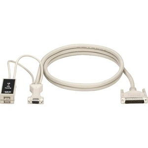 Black Box KVM User Cable - DB25, VGA, USB, 1-ft. (0.3-m) - DB-25 Male - HD-15 Female, Type A USB - 1ft