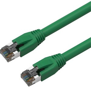 Axiom 15FT CAT8 2000mhz S/FTP Shielded Patch Cable Snagless Boot (Green) - 15 ft Category 8 Network Cable for Network Device - First End: RJ-45 Network - Male - Second End: RJ-45 Network - Male - 40 Gbit/s - Patch Cable - Shielding - Gold, Nickel Pla