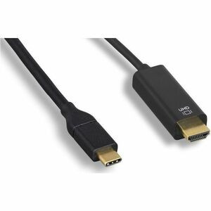 Axiom USB-C Male to HDMI Male Adapter Cable - Black - 6ft - 6 ft HDMI/USB-C A/V Cable for MacBook, Chromebook, Ultrabook, Monitor, Projector, Computer, Audio/Video Device, Smartphone, TV - First End: 1 x USB 3.1 Type C - Male - Second End: 1 x HDMI D