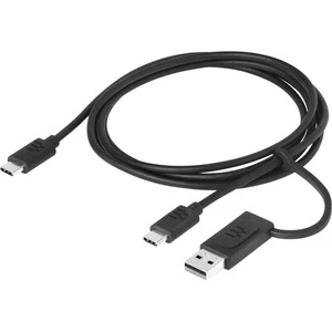 EPOS USB-C Cable With Adapter - 4.92 ft USB/USB-C Data Transfer Cable for Mobile Phone, PC, Tablet - First End: 1 x USB Type C - Male - Second End: 1 x USB Type C - Male, 1 x USB Type A - Male - Black