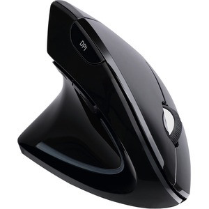 Adesso iMouse E90- Wireless Left-Handed Vertical Ergonomic Mouse - Optical - Wireless - Radio Frequency - 2.40 GHz - Black - USB - 1600 dpi - Scroll Wheel - 6 Button(s) - Left-handed