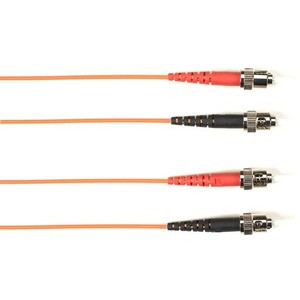 Black Box Fiber Optic Duplex Patch Network Cable - 3.20 ft Fiber Optic Network Cable for Network Device - First End: 2 x ST Network - Male - Second End: 2 x ST Network - Male - 1 Gbit/s - Patch Cable - OFNR - 62.5/125 µm - Orange - TAA Compliant