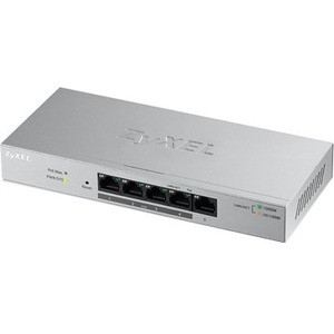 ZYXEL 5-port GbE Web Managed PoE Switch - 5 Ports - Gigabit Ethernet - 1000Base-T - 2 Layer Supported - Twisted Pair - Desktop - 5 Year Limited Warranty