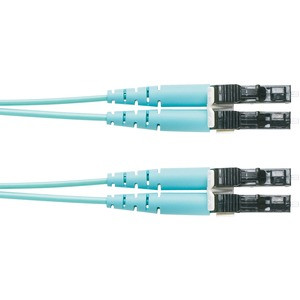 Panduit Fiber Optic Duplex Patch Network Cable - 13.12 ft Fiber Optic Network Cable for Network Device - First End: 2 x LC Network - Male - Second End: 2 x LC Network - Male - 10 Gbit/s - Patch Cable - Aqua - 1