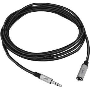 SIIG Woven Fabric Braided 3.5mm Stereo Aux Cable (M/F) - 2M - 6.60 ft Mini-phone Audio Cable for Audio Device, Smartphone, Tablet, MP3 Player, Speaker - First End: 1 x Mini-phone Stereo Audio - Male - Second End: 1 x Mini-phone Stereo Audio - Female 