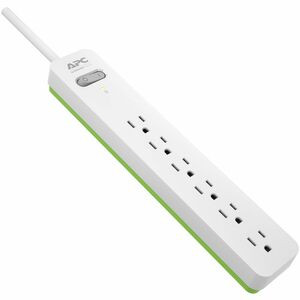 APC by Schneider Electric Essential SurgeArrest PE66W, 6 Outlets, 6 Foot Cord, 120V, White - NEMA 5-15P - 1080 J - 120 V Input - 6 ft