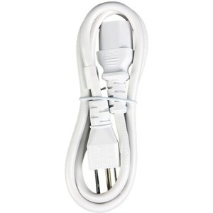 Rocstor 3ft Computer Power Cord NEMA5-15P to C13 - For PC, Printer, Projector, Television, Server, PDU - White - 3 ft Cord Length - NEMA 5-15P / IEC 60320 C13