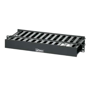 Panduit PatchLink WMPSE Cable Manager - Cable Manager - Black - 1 - 19" Length - 1U Rack Height - 19" Panel Width - ABS Plastic