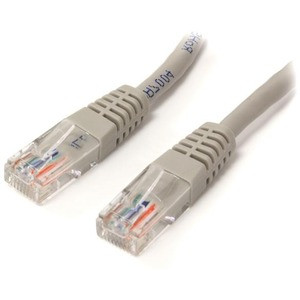 StarTech.com 1 ft Gray Molded Cat5e UTP Patch Cable - Make Fast Ethernet network connections using this high quality Cat5e Cable, with Power-over-Ethernet capability - 1ft Cat5e Patch Cable - 1ft Cat 5e Patch Cable - 1ft Cat5e Patch Cord - 1ft Molded