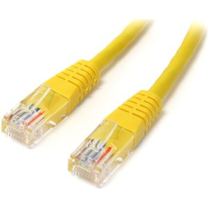 StarTech.com 2 ft Yellow Molded Cat5e UTP Patch Cable - Make Fast Ethernet network connections using this high quality Cat5e Cable, with Power-over-Ethernet capability - 2ft Cat5e Patch Cable - 2ft Cat 5e Patch Cable - 2ft Cat5e Patch Cord - 2ft Mold