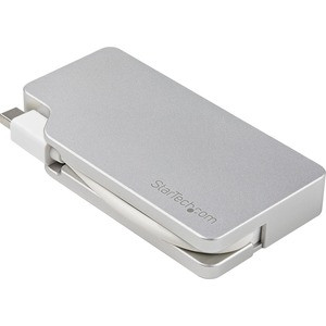 StarTech.com Aluminum Travel A/V Adapter: 3-in-1 Mini DisplayPort to VGA, DVI or HDMI - mDP Adapter - 4K - Keep this aluminum adapter with your laptop while traveling to connect to virtually any monitor TV or projector - Works with mDP laptops like M