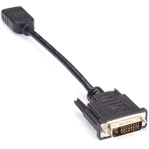 Black Box Video Adapter Dongle - DVI-D Male To HDMI Female - 8" DVI-D/HDMI Video Cable for Video Device, Set-top Box, Digital TV, DVD - First End: 1 x DVI-D Digital Video - Male - Second End: 1 x 19-pin HDMI Digital Audio/Video - Female - Supports up