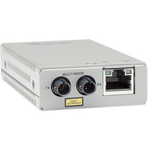 Allied Telesis MMC200LX/ST Transceiver/Media Converter - 1 x Network (RJ-45) - 1 x ST Ports - Single-mode - Fast Ethernet - 10/100Base-TX, 100Base-LX - 12.43 Mile - Power Supply - Wall Mountable, Rack-mountable - TAA Compliant