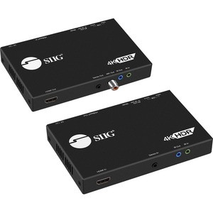 SIIG 4K HDR HDMI 2.0 & USB 2.0 Extender Over HDBaseT with RS-232 & IR - 100M Over CAT5e/6 - Bi-directional IR Sensors - TAA Compliant