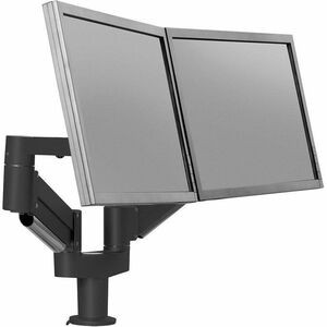HAT Design Works 7Flex 7FLEX-DUAL-ETUS-104 Mounting Arm for Monitor - Vista Black - Landscape/Portrait - TAA Compliant - Height Adjustable - 2 Display(s) Supported - 32" Screen Support - 17 lb Load Capacity - 100 x 100 - VESA Mount Compatible