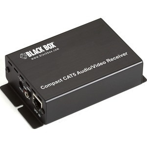 Black Box Compact CAT5 Audio/Video Receiver - 1 Output Device - 750 ft Range - 1 x Network (RJ-45) - 1 x VGA Out - SXGA - 1280 x 1024 - Twisted Pair - Category 5