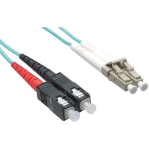 Axiom LC/SC Multimode Duplex OM4 50/125 Fiber Optic Cable 100m - TAA Compliant - 328.08 ft Fiber Optic Network Cable for Network Device - First End: 2 x LC Network - Male - Second End: 2 x SC Network - Male - 50/125 µm - Aqua - TAA Compliant