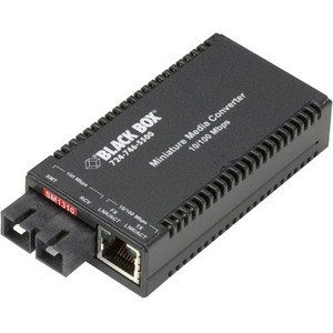 Black Box Multipower Miniature Transceiver/Media Converter - 1 x Network (RJ-45) - 1 x SC Ports - DuplexSC Port - Single-mode - 1310 nm Fiber - Fast Ethernet - 10/100Base-X, 10/100Base-T - 24.85 Mile - AC - Rack-mountable