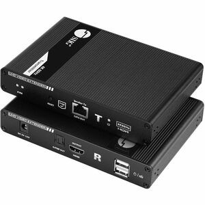 SIIG HDMI 2.0 KVM Over Cat6 Extender with Loopout & S/PDIF - Extend HDMI distance up to 230ft (70m) - support 4K60Hz Ultra HD display with nearly zero latency - HDMI KVM Extender - HDMI 18Gbps bandwidth - local HDMI output- KVM Keyboard & Mouse exten