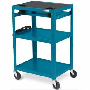 Bretford MIC Cart Mobile Teacher Cart - 4 Casters - Steel - 24" Width x 18" Depth x 42" Height - Pacific Blue