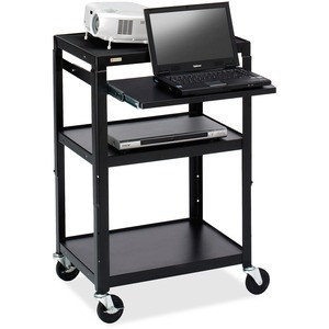 Bretford A2642NSE Multipurpose Cart - 3 x Shelf(ves) - 42" Height x 24" Width x 18" Depth - Steel, Steel - Black