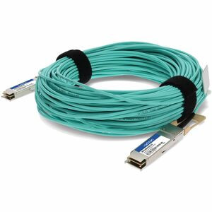 AddOn Fiber Optic Network Cable - 98.43 ft Fiber Optic Network Cable for Network Device - First End: QSFP28 Network - Second End: QSFP28 Network - 100 Gbit/s - 1 - TAA Compliant
