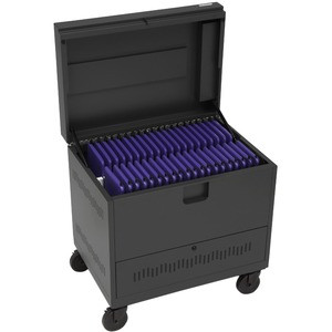 Bretford CUBE Toploader Cart - 4 Casters - 5" Caster Size - Steel - 34" Width x 23" Depth x 33" Height - Orchid - For 40 Devices