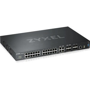 ZYXEL 28-port GbE L3 Managed Switch with 4 SFP+ Uplink - 28 Ports - Manageable - Gigabit Ethernet, 10 Gigabit Ethernet - 10GBase-X, 1000Base-X, 10/100/1000Base-T - 4 Layer Supported - Modular - 4 SFP Slots - Twisted Pair, Optical Fiber - Rack-mountab