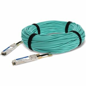 AddOn Fiber Optic Network Cable - 164.04 ft Fiber Optic Network Cable for Network Device - First End: 1 x QSFP28 Network - Male - Second End: 1 x QSFP28 Network - Male - 100 Gbit/s - 1 - TAA Compliant
