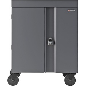 Bretford CUBE Cart - 2 Shelf - 4 Casters - 5" Caster Size - Steel - 30" Width x 26.5" Depth x 37.5" Height - Platinum - For 36 Devices
