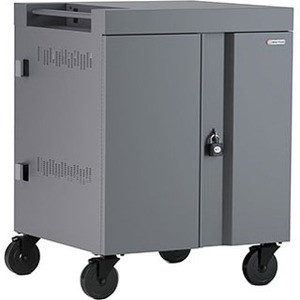 Bretford CUBE Cart - 2 Shelf - Push/Pull Handle - 4 Casters - Steel - 30" Width x 26.5" Depth x 37.5" Height - Platinum - For 32 Devices