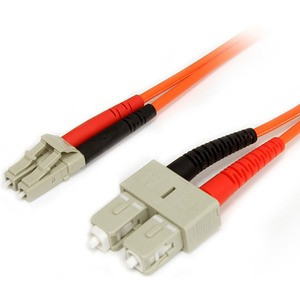 StarTech.com 1m Fiber Optic Cable - Multimode Duplex 62.5/125 - LSZH - LC/SC - OM1 - LC to SC Fiber Patch Cable - Connect fiber network devices for high-speed transfers with LSZH rated cable - 1m LC/SC Fiber Optic Cable - 1 m LC to SC Fiber Patch Cab