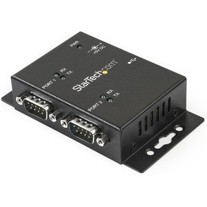 StarTech.com USB to Serial Adapter â?" 2 Port â?" Wall Mount â?" Din Rail Clips â?" Industrial â?" COM Port Retention â?" FTDI â?" DB9 - Add 2 DIN Rail-mountable RS232 Serial ports to any system through USB - USB to Serial - USB to RS232 - USB to DB9