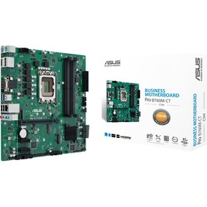 Asus Pro B760M-CT-CSM Industrial Motherboard - Intel B760 Chipset - Socket LGA-1700 - Micro ATX - Core, Pentium Gold, Celeron Processor Supported - 128 GB DDR5 SDRAM Maximum RAM - DIMM, UDIMM - 4 x Memory Slots - Gigabit Ethernet - HDMI - DisplayPort