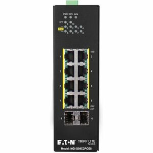 Tripp Lite by Eaton 8-Port Lite Managed Industrial Gigabit Ethernet Switch - 10/100/1000 Mbps, PoE+ 30W, 2 GbE SFP Slots, -10Â° to 60Â°C, DIN Mount - TAA Compliant - 8 Ports - Manageable - Gigabit Ethernet - 10/100/1000Base-T, 100Base-FX, 1000Base-X,