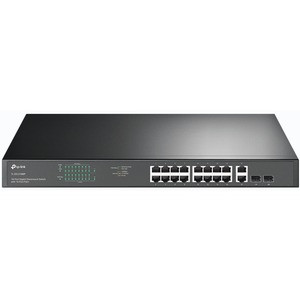 TP-Link TL-SG1218MP - 18-Port Gigabit Rackmount Switch with 16 PoE+ - 16 Ports - 2 Layer Supported - Modular - 2 SFP Slots - 250 W PoE Budget - Optical Fiber, Twisted Pair - PoE Ports - Rack-mountable, Desktop